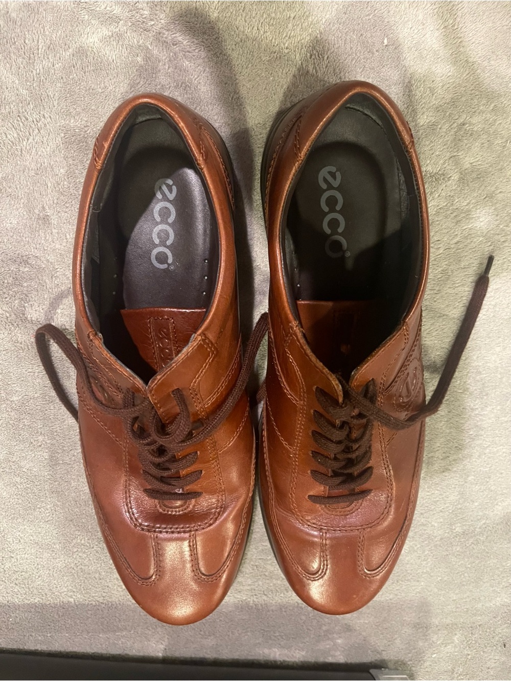 Ecco Men's Brown Leather Lace-Up Oxfords
